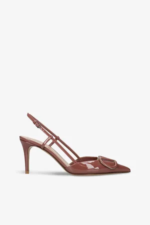 VALENTINO GARAVANI Womens Vlogo 80 Pointed-Toe Leather Slingback Courts