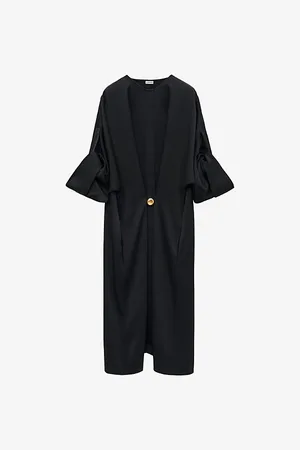 Loewe Womens Pebble Brooch-Embellished Short-Sleeve Cotton Mini Dress