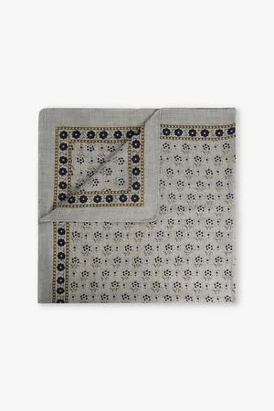 Soeur Womens Classique Floral-Pattern Twill Wool Scarf