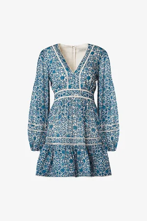 By Malina Womens Ariella V-Neck Floral-Print Woven Mini Dress