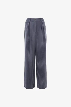 Whistles Womens Lottie Relaxed-Fit High-Rise Pinstripe Woven Trousers