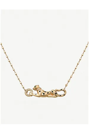 Cartier Panthère De 18ct Yellow-Gold, Diamond, Tsavorite Garnet and Black Lacquer Necklace