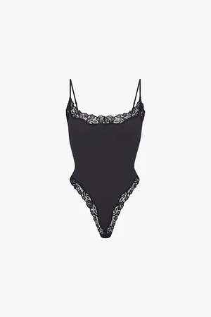 SKIMS Womens Fits Everybody Lace-Trim Stretch-Woven Body