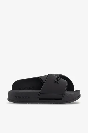 Juicy Couture Womens Breanna Logo-Embossed Rubber Sliders