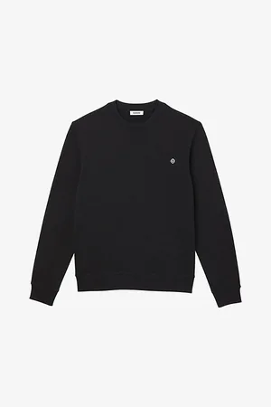 Sandro Mens Cross Logo-Embroidered Crewneck Cotton-Jersey Sweatshirt