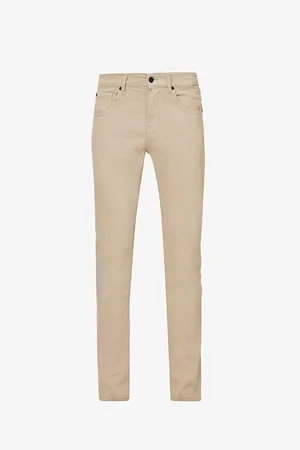 7 for all Mankind Mens Brand-Patch Belt-Loop Regular-Fit Stretch-Denim Jeans