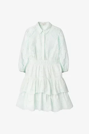 By Malina Womens Emme Frilled Cotton Mini Dress