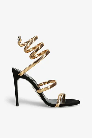 RENE CAOVILLA Womens Juniper 105 Coiled-Strap Suede Heeled Sandals