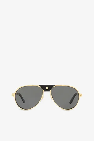 Cartier Womens ct0296S Aviator-Frame Metal Sunglasses
