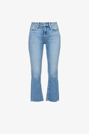 Paige Womens Colette Cropped Flared High-Rise Stretch-Denim Jeans