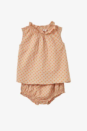 Caramel Alberta Polka-Dot Cotton Set 3-8 Years