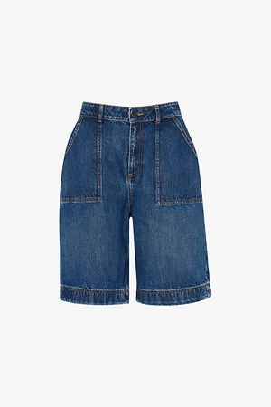 Whistles Womens Raya Long-Line High-Rise Denim Shorts