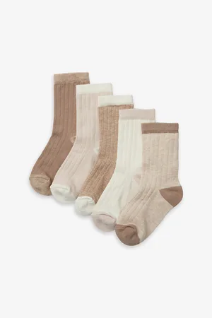 The Little White Company Colour-Block Ribbed Organic-Cotton Socks Pack Of Five 0-24 Months