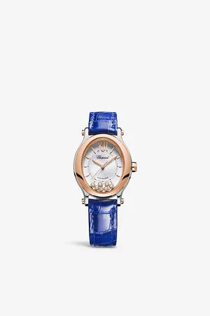 Chopard 278602-6001 Happy Sport 18ct Rose-Gold, 0.19ct Diamond and Alligator-Embossed Leather Automatic Watch
