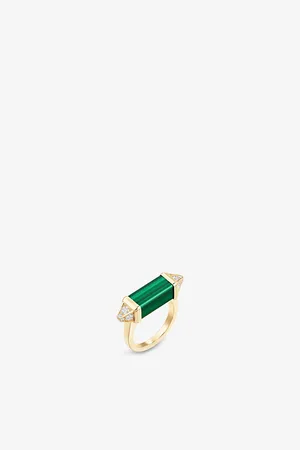 Cartier Les Berlingots De 18ct Yellow-Gold, 0.33ct Brilliant-Cut Diamond and Malachite Cocktail Ring