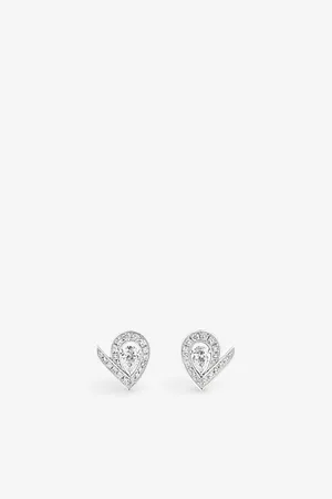 CHAUMET Joséphine Aigrette 18ct White-Gold and 0.85ct Brilliant- and Pear-Cut Diamond Earrings