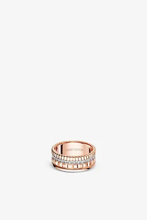 Boucheron Mens Quatre Radiant Edition Rose-Gold and 0.24ct Diamond Ring