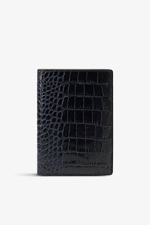 SMYTHSON Mara Croc-Embossed Leather Passport Cover