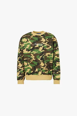 AWAKE NY Mens Rhinestone-Text Relaxed-Fit Cotton-Jersey Sweatshirt