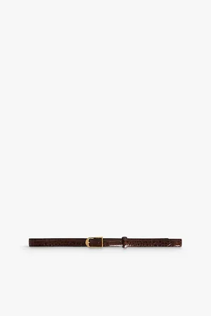 Zadig & Voltaire Womens Rise Croc-Embossed Leather Belt