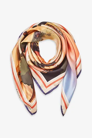 ASPINAL OF LONDON Womens Graphic-Print Branded Silk Scarf
