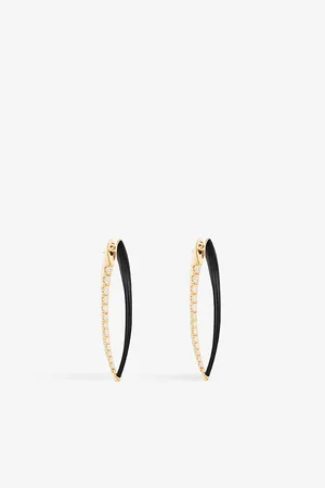 Melissa Kaye Cristina Large 18ct Yellow-Gold and 0.92ct Brilliant-Cut Diamond Earrings