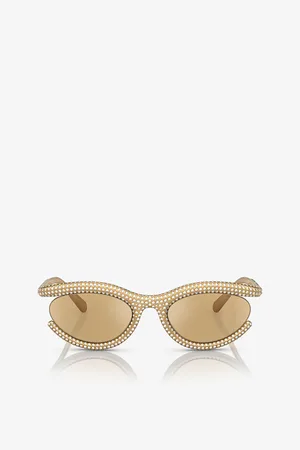 Swarovski Womens Sk6006 Crystal-Embellished Oval-Frame Sunglasses