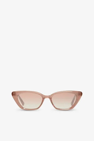Gentle Monster Womens Terra Cotta Pc7 Cat-Eye Branded-Arm Acetate Sunglasses