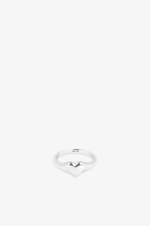 Astrid & Miyu Womens Heart 18ct -Plated Sterling-Silver Signet Ring