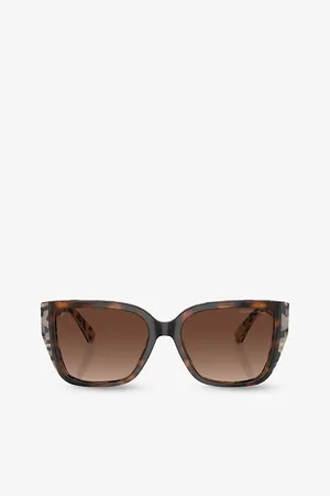 Michael Kors Mk2199 Acadia Rectangle-Frame Tortoiseshell Acetate Sunglasses