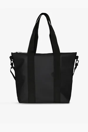 Rains Womens Brand-Tab Coated-Shell Tote Bag