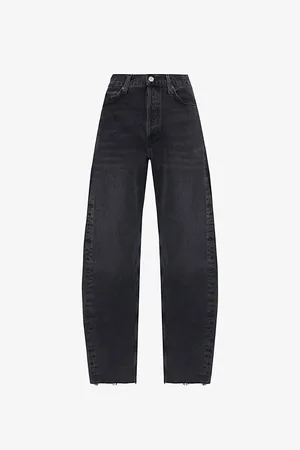 AGOLDE Womens Luna Pieced Straight-Leg High-Rise Organic-Cotton Jeans