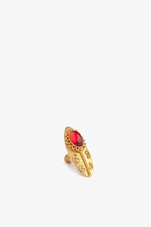 LA Maison Couture Womens Sonia Petroff 24ct Yellow-Gold Plated Brass and Cabochon Ring