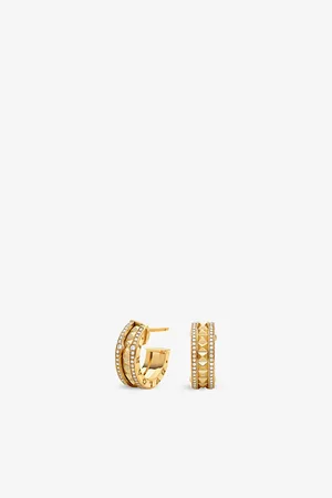 Bvlgari B.Zero1 Rock 18ct Yellow-Gold and 0.27ct Brilliant-Cut Diamond Earrings