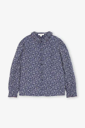 Caramel Madison Floral-Print Long-Sleeve Cotton Blouse 3-12 Years