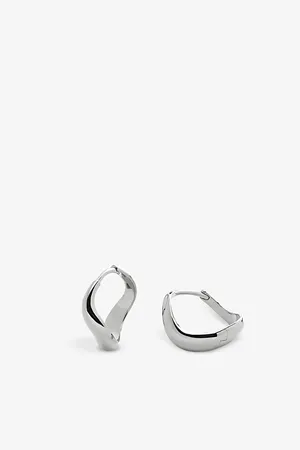 Monica Vinader Womens Swirl Small Recycled Sterling-Silver Hoop Earrings
