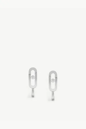 MESSIKA Move Mini Uno 18ct White-Gold and Diamond Earrings