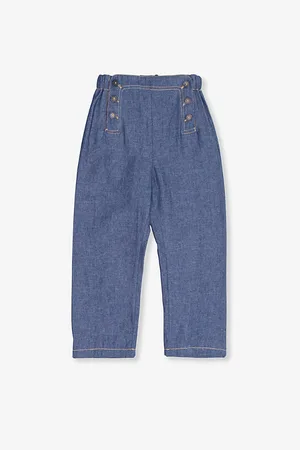 Caramel Stanley Elasticated-Waist Cotton Trousers 3-12 Years