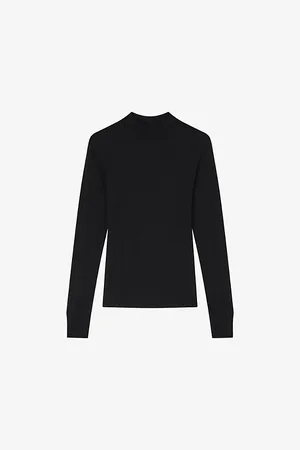 LK Bennett Womens Ellie Mock-Neck Merino-Wool Top