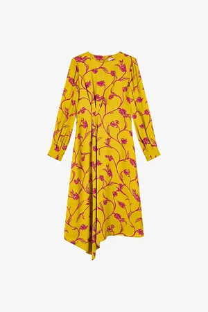 LK Bennett Womens Henrietta Floral-Print Woven Midi Dress