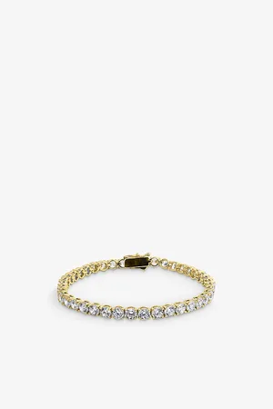 CARAT* London Womens Hailey -Plated Vermeil Sterling Silver and 9.5ct Cubic Zirconia Tennis Bracelet