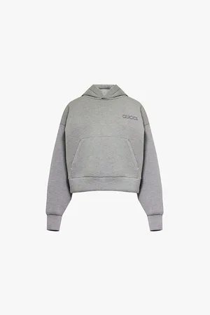 Gucci Womens Brand-Appliqué Relaxed-Fit Woven Hoody