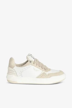 Zadig & Voltaire Womens Wings Snakeskin-Effect Low-Top Leather Trainers