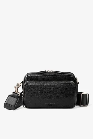 ASPINAL OF LONDON Mens Reporter Logo-Embellished Leather Cross-Body Bag