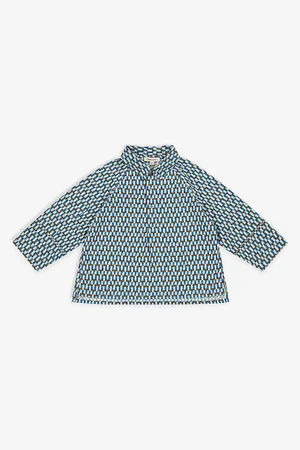 Caramel Burdock Geometric-Print Cotton-Poplin Shirt 3-12 Years