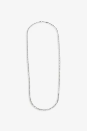 MIANSAI Mens Cuban-Chain Rhodium-Plated Sterling- Necklace