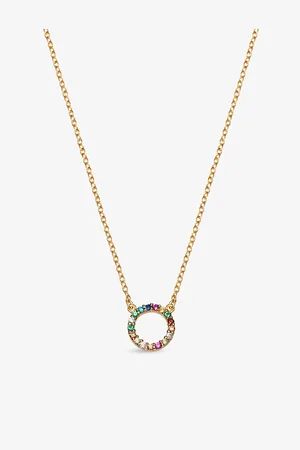 LA Maison Couture With Love Darling #17 Partnership 14ct Yellow -Plated Vermeil Sterling-Silver and Cubic Zirconia Pendant Necklace