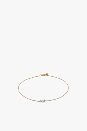 Monica Vinader Womens Duo 14ct Yellow-Plated Vermeil Sterling-Silver and 0.015ct Diamond Bracelet
