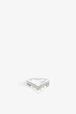 CHAUMET Joséphine Aigrette 18ct White-Gold, Diamond and Pearl Ring