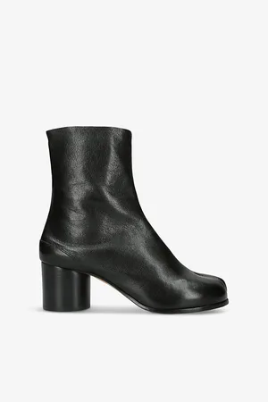 Maison Margiela Womens Tabi Leather Heeled Ankle Boots